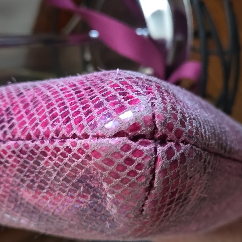 Coach Raspberry/fuchsia Python/snakeskin Embossed… - image 7